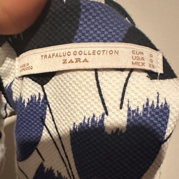 Zara Fit and Flare Floral Mini Dress white red and blue - Picture 5 of 5